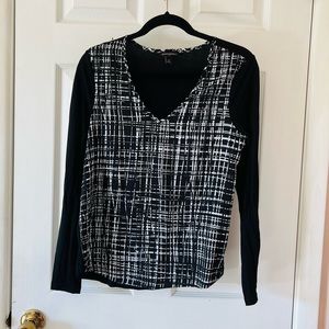 Banana Republic Misaligned Striped Work Top